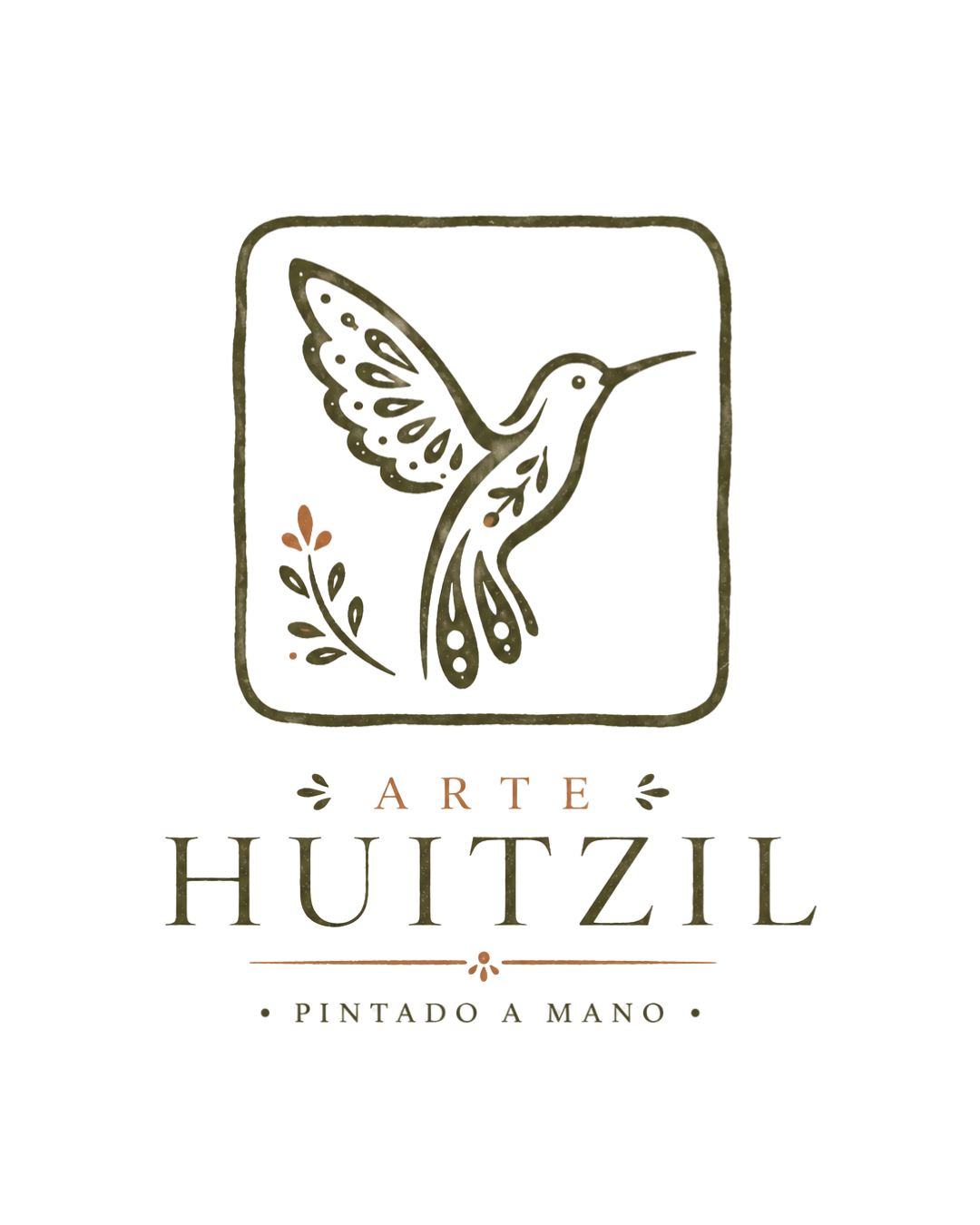 Logotipo de Arte Huitzil: colibrí en trazo fino